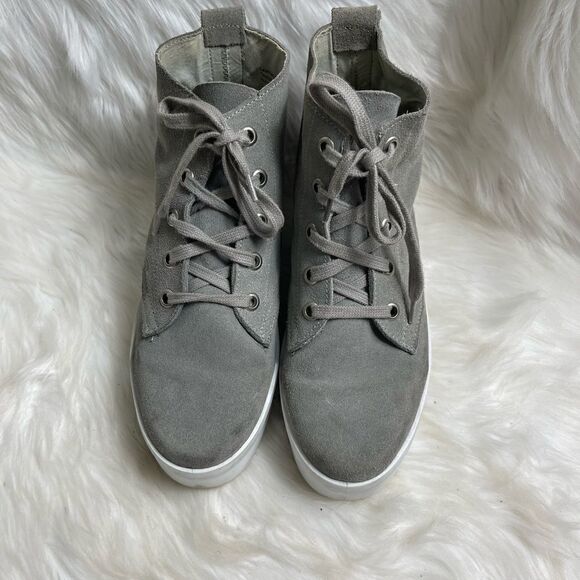 Shellys London made in Italy gray leather suede platform lace up boots S… - Picture 3 of 9
